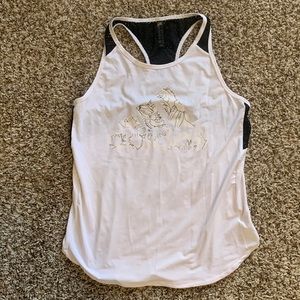adidas large white tank top with mesh/open back